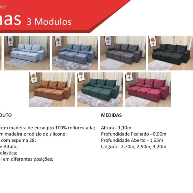 Sofá Retrátil Athenas