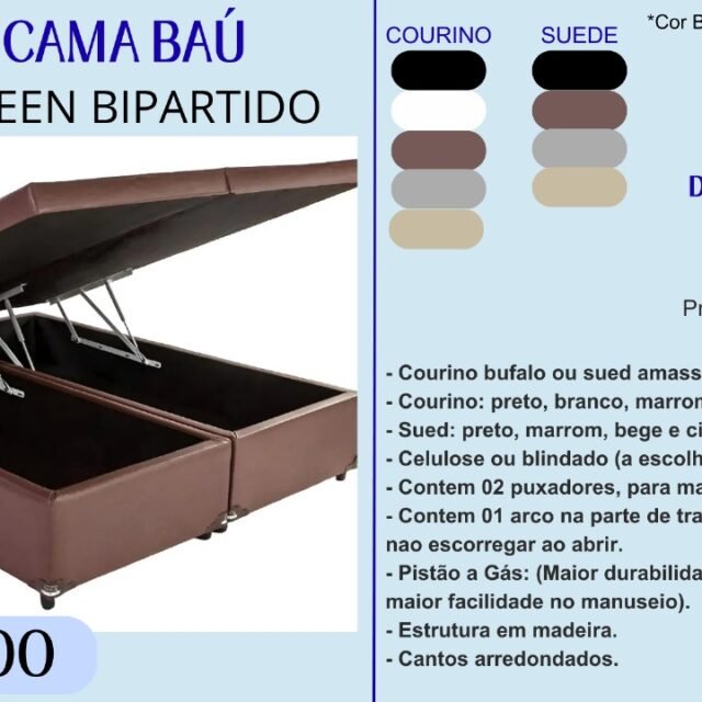 Cama Baú Queen Bipartido