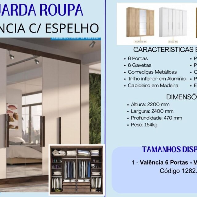 Guarda-Roupa Valência c/ Espelho