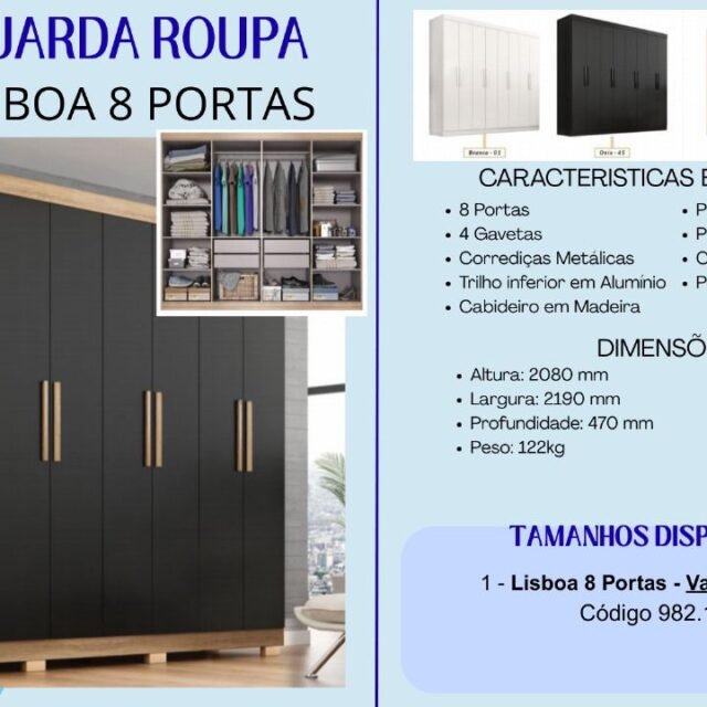Guarda-Roupa Lisboa 8 Portas