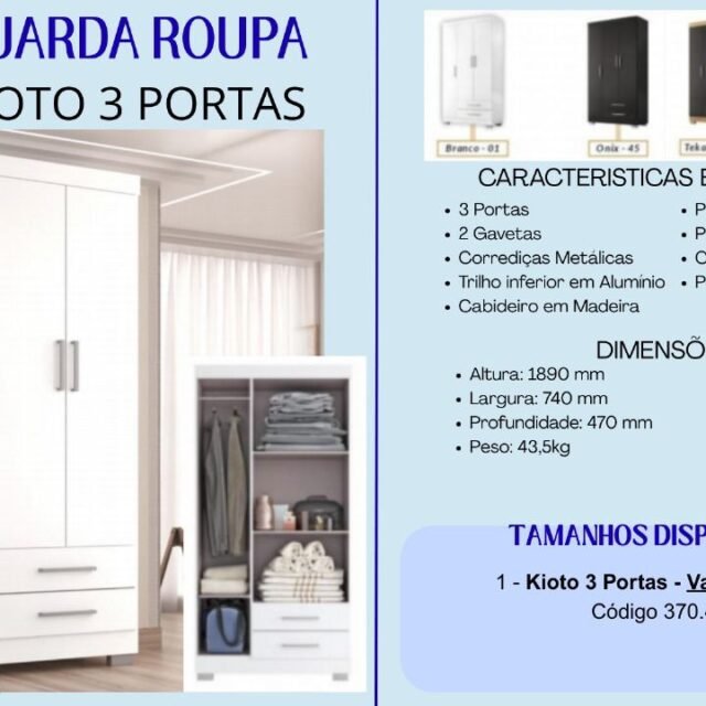 Guarda-Roupa Kioto 3 Portas