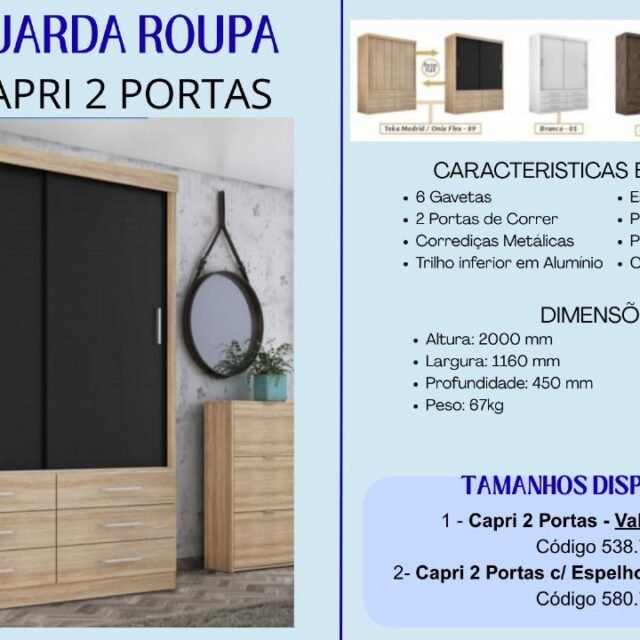 Guarda-Roupa Capri 2 Portas