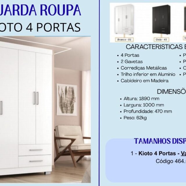 Guarda-Roupa Kioto 4 Portas