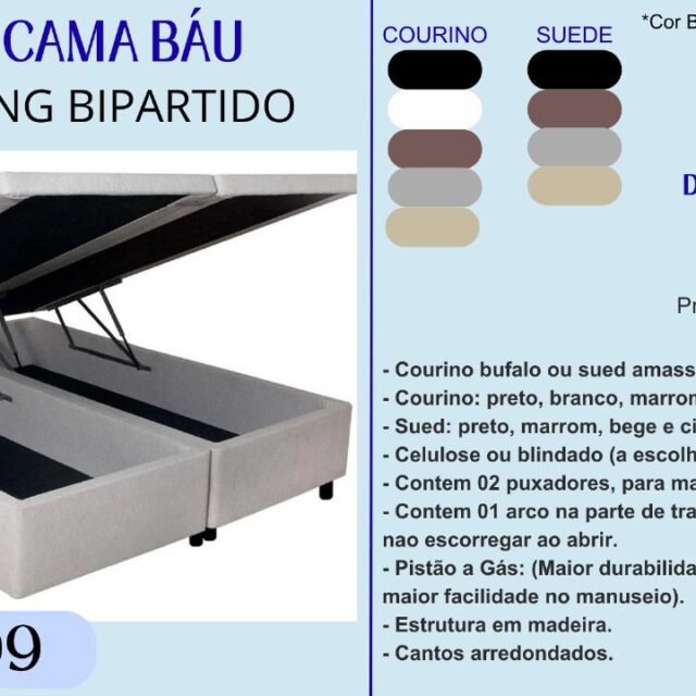 Cama Baú King Bipartido