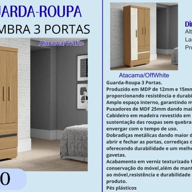Guarda-Roupa Coimbra 3 Portas