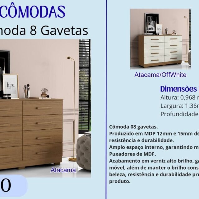 Cômoda 8 Gavetas