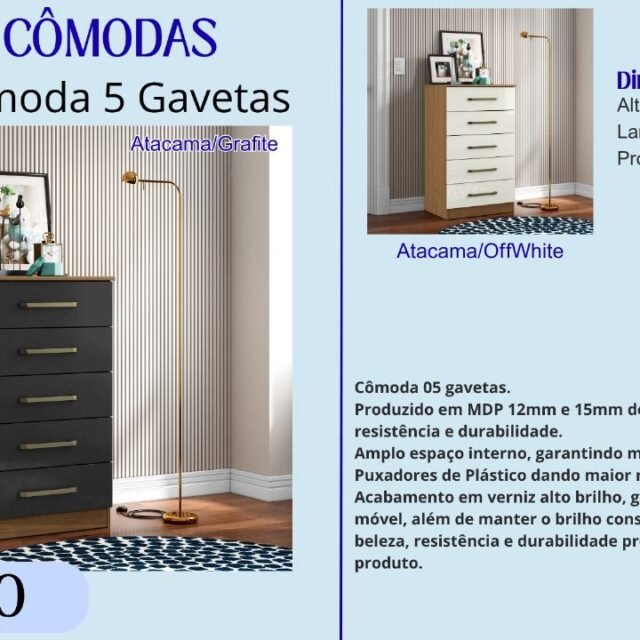 Cômoda 5 Gavetas
