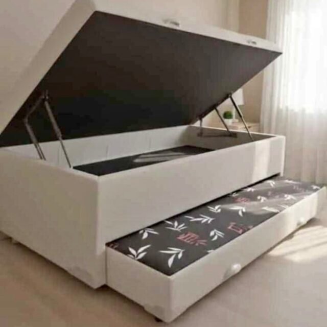 Cama Baú Solteiro c/ Auxiliar (Branca)